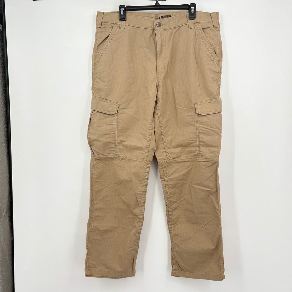 Carhartt Force Relaxed Fit Ripstop Cargo Work Pants Dark Khaki 38x32 BN4200-M
